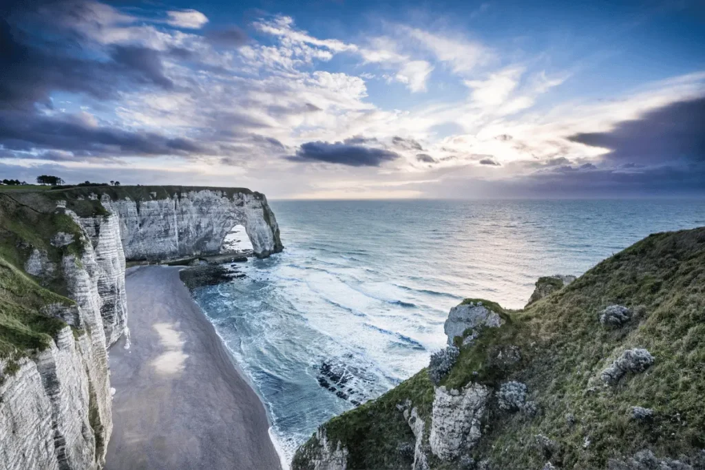 Normandy coastline and countryside in France