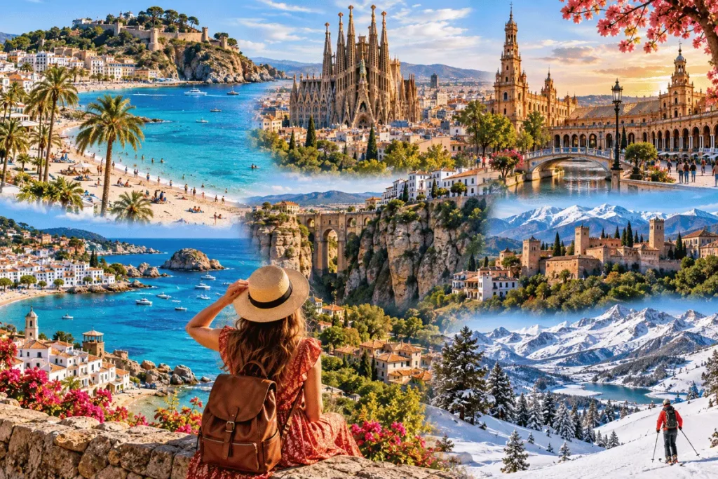Spain travel destinations across all four seasons