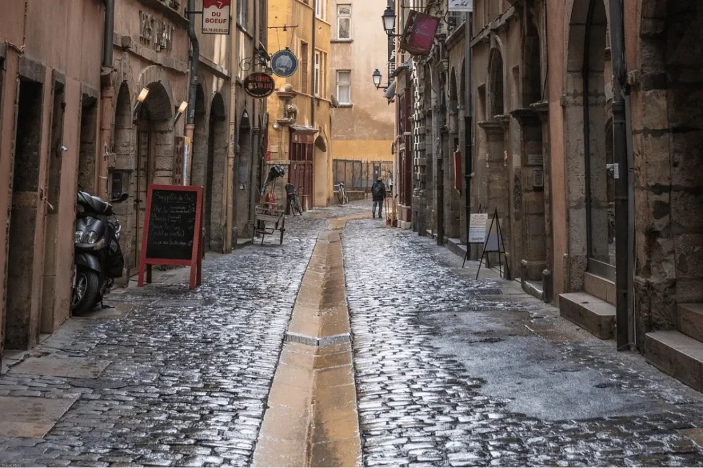 Vieux Lyon historic district in France