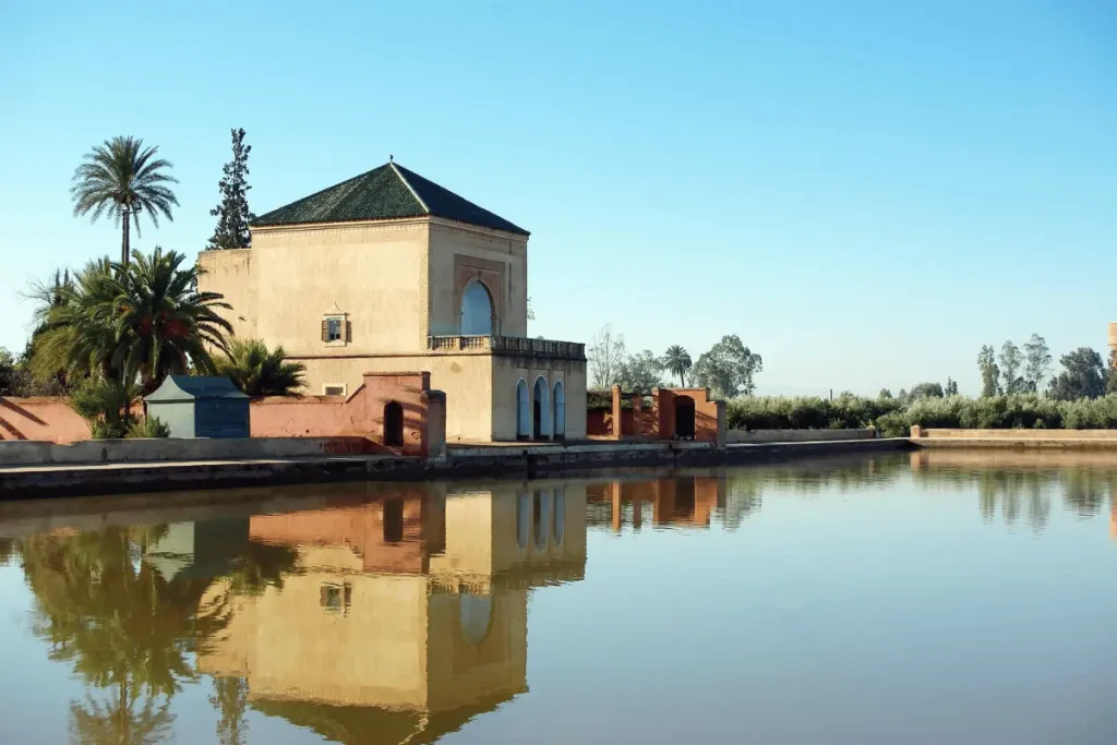 Menara Gardens and reflecting pool in Marrakech Morocco